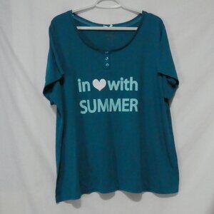 BONNE NUIT | size 2X | In 💚 With Summer Short Sleeve Shirt